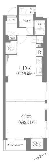 恵比寿フラワーマンション4C(1LDK) 4階の内観