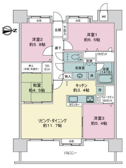 アプローズ県庁前弐番館(4LDK) 8階の内観