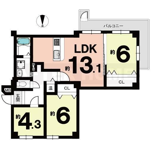 マンハイム桂(3LDK) 4階の内観