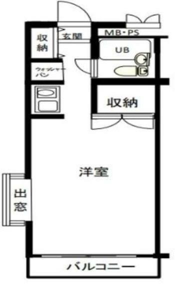 ミリオンコート久米川駅前(1R) 2階の間取り図