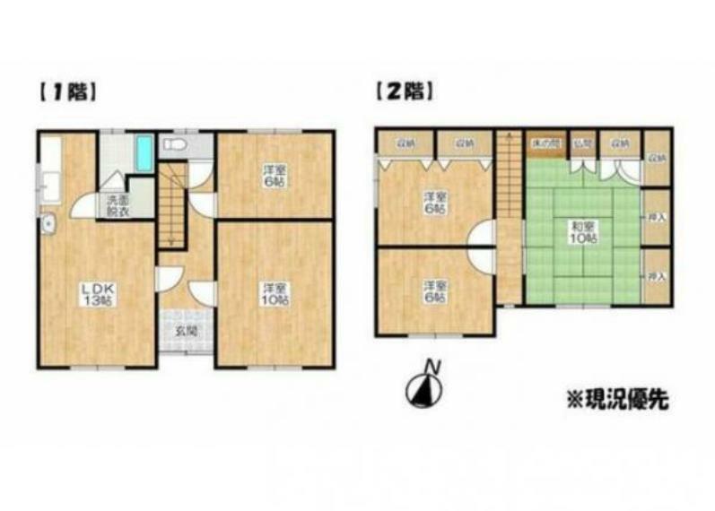 【リフォーム中】一階二部屋、二階三部屋の5LDK住宅です。