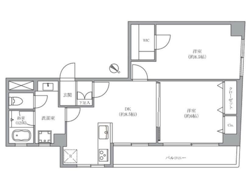 ペガサス北松戸(2DK) 9階の間取り図