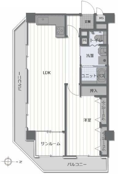 浅草不動院マンション(1LDK) 6階の間取り図