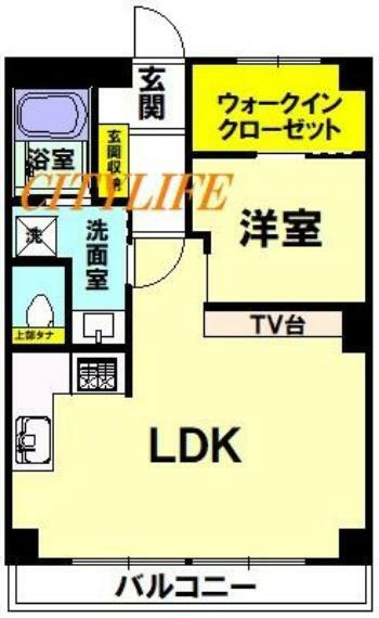 シャトー桃山(1LDK) 6階の間取り図