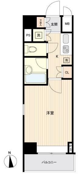 ルーブル高田馬場弐番館(1K) 8階の間取り図