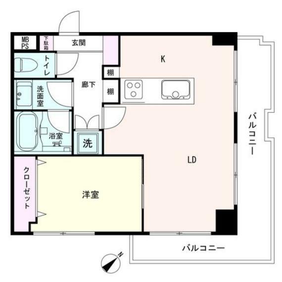 新大塚タウンプラザ(1LDK) 5階の間取り図