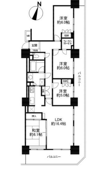 パークシティ大宮セントラルタワー(4LDK) 28階の間取り図