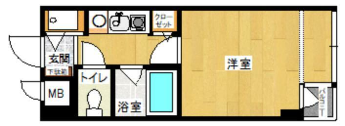 ダイナコートヒルズ・折尾(1K) 1階の間取り図