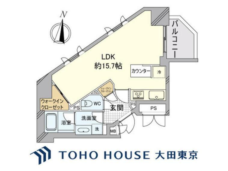 ジオ西新宿ツインレジデンス　イースト(1LDK) 7階の間取り図
