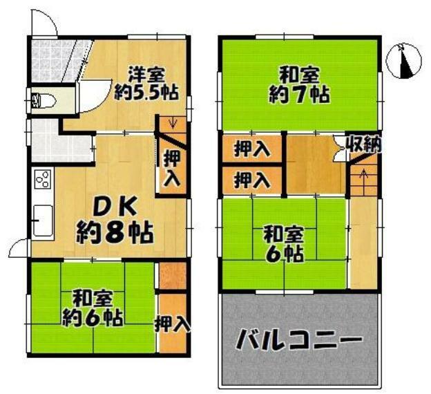 神戸市垂水区西舞子8丁目(4DK)の内観