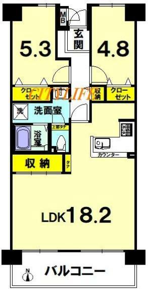 サンヴェール太秦(2LDK) 4階の間取り図
