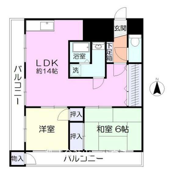 ファースト松戸ハイツ1号棟(2LDK) 7階の間取り図