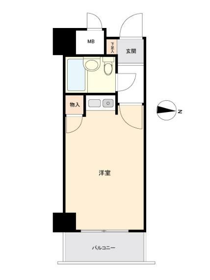 ダイアパレス塚本2番館(1R) 6階の間取り図