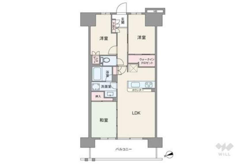 ファインシティ王子神谷リバーアンドフォレスト(3LDK) 4階の間取り図