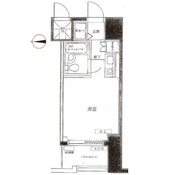 ライオンズマンション横浜反町(1R) 3階の間取り図
