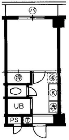スカイコート大分(1K) 2階の間取り図