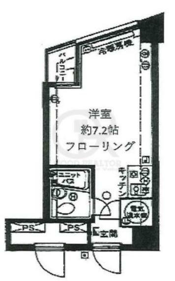 グランメール六本木(1R) 7階の間取り図