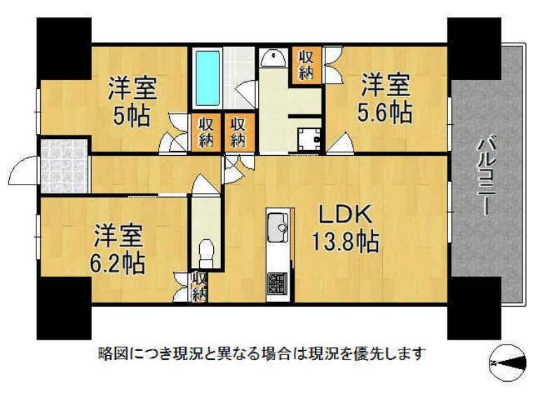 シャルマンフジスマート吉田駅前ステーションブライトの間取り