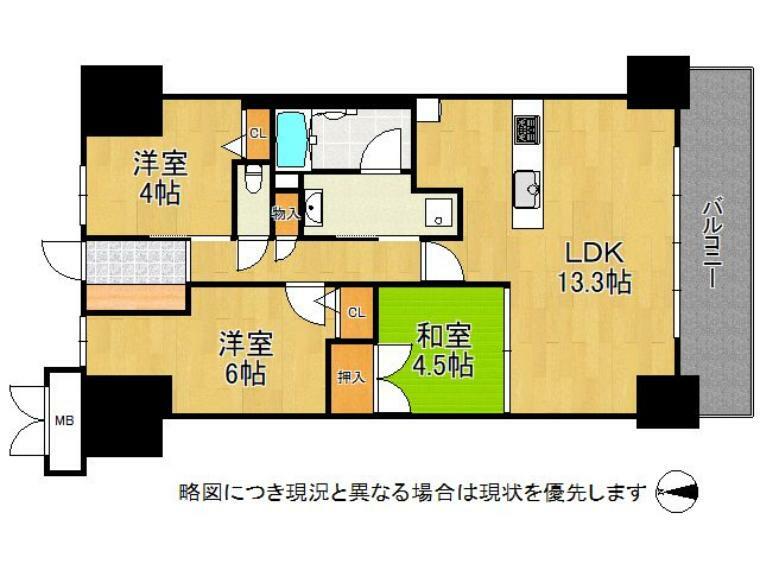リベールKOBE兵庫ジェネックス(3LDK) 10階の間取り図
