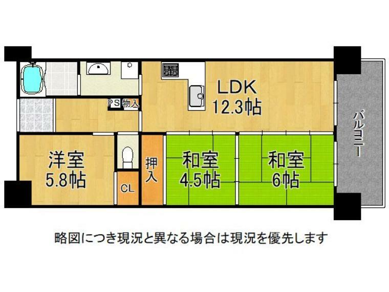 プレステージ明石大久保5(3LDK) 5階の間取り図