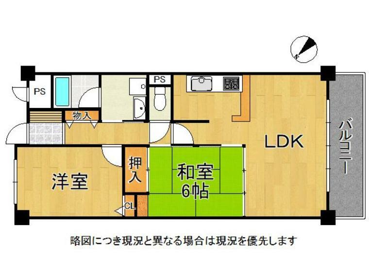 ライオンズマンション姫路東今宿(2LDK) 15階の間取り図