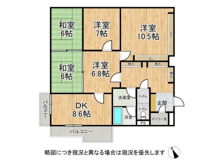 三国ヶ丘グリーンハイツ(5DK) 3階の間取り図