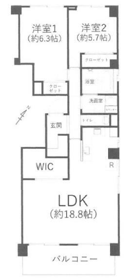 ストークマンション三田(2LDK) 3階の間取り図
