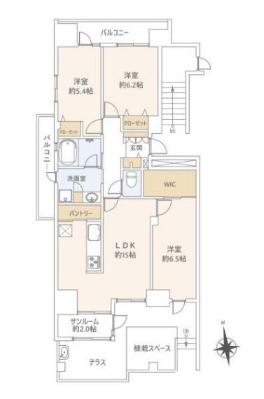 ウェルシティ横須賀ポートバレーヌ2番館(3LDK) 1階の内観