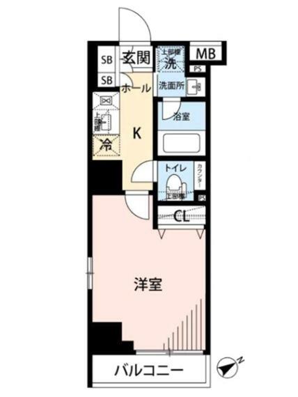 フュージョナル浅草DUE(1K) 4階の間取り図