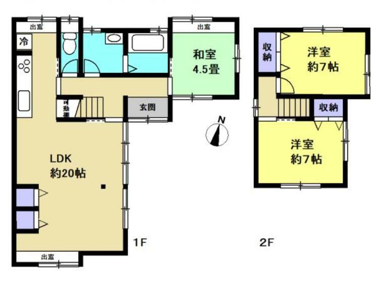 3LDKの物件。南側にお庭があり、LDKも約20帖あるので広々と使うことができます。