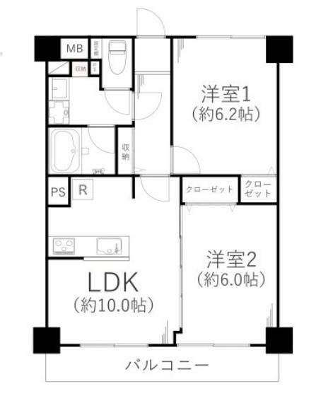 横浜森町分譲共同ビル(2LDK) 7階の間取り図