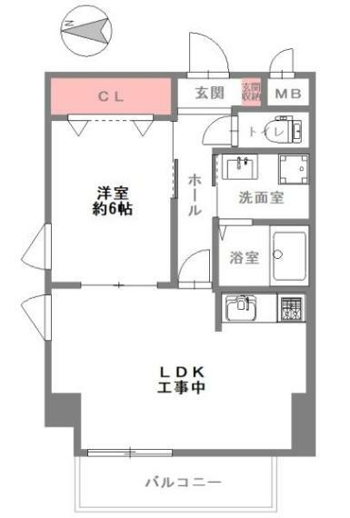 ライオンズマンション祇園(1LDK) 4階の間取り図