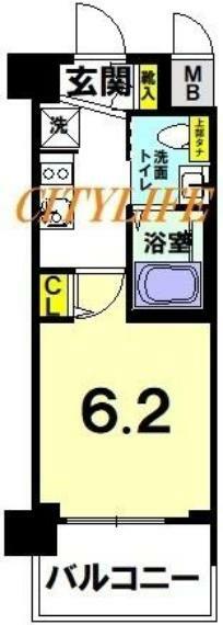 エステムプラザ京都聚楽第雅邸(1K) 5階の間取り図