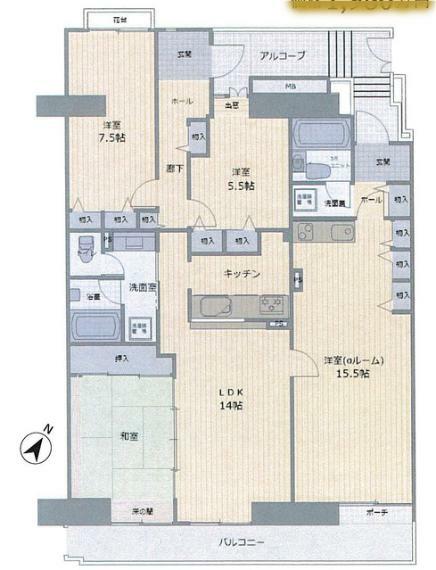 玄関も2箇所　2世帯住宅にも対応可能なマンションです。専有面積もゆとりの123平米