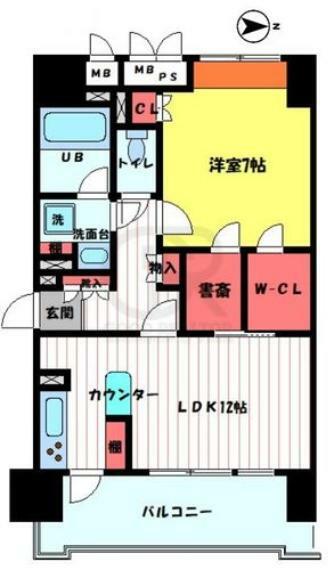 エクセルシオール所沢(1LDK) 12階の間取り図