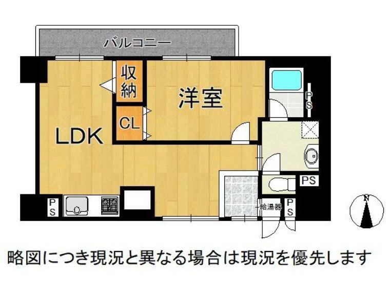 日商岩井京橋ハイツ(1LDK) 8階の間取り図