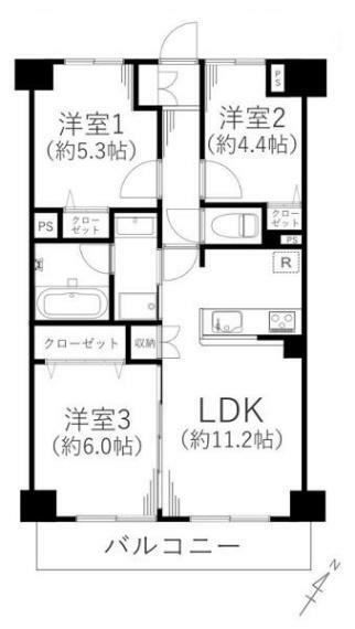 アークハイム東戸塚(3LDK) 1階の間取り図