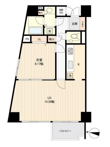 グランドシティ白山(1LDK) 10階の内観