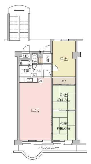 浦和白幡東高層住宅1号棟(3LDK) 12階の間取り図
