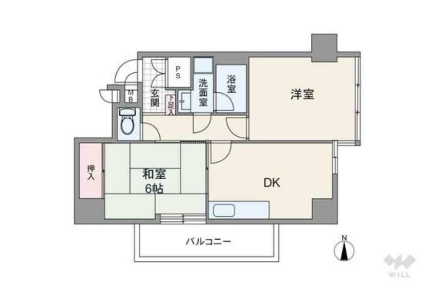 ライオンズマンション大森(2DK) 11階の間取り図