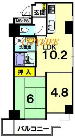 ライオンズマンション京都紫野(2LDK) 2階の内観