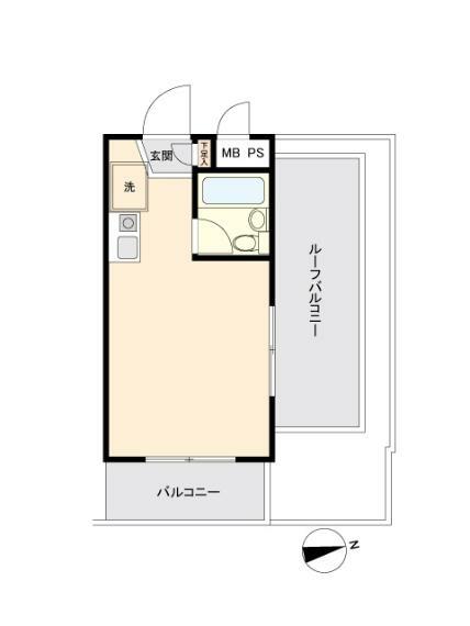 モナーク二俣川リバーサイドマンション(1R) 3階の間取り図