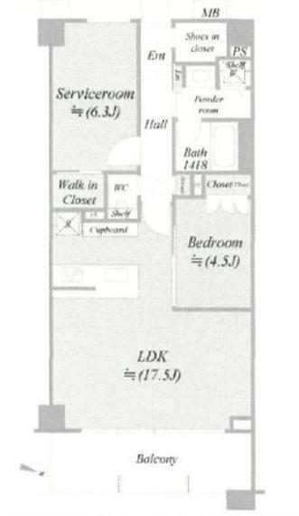 プロスタイル学芸大学(1LDK) 4階の間取り図