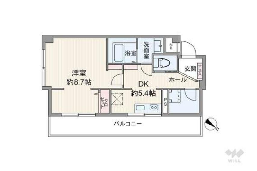 ステージ仙台坂B棟(1DK) 5階の間取り図