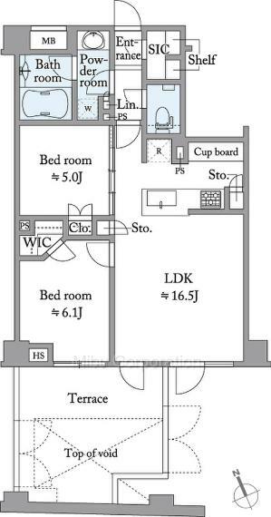 廊下面積が少なく、居室面積が取れるよう、効率の良い間取りです。
