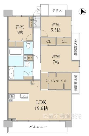 シティライフ豊橋前田町(3LDK) 5階の間取り図