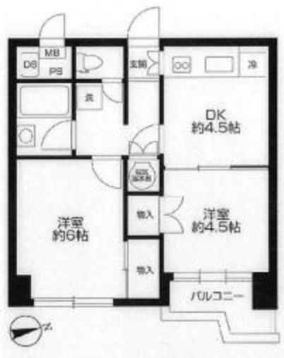 ノア新宿(2DK) 4階の内観