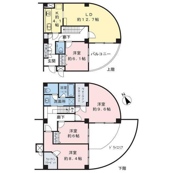 新横浜ビレッジヒルズ(4LDK) 4階の間取り図