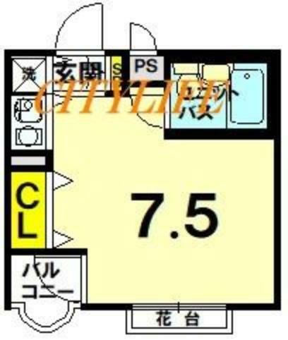 デトム・ワン北山レディース(1R) 3階の間取り図