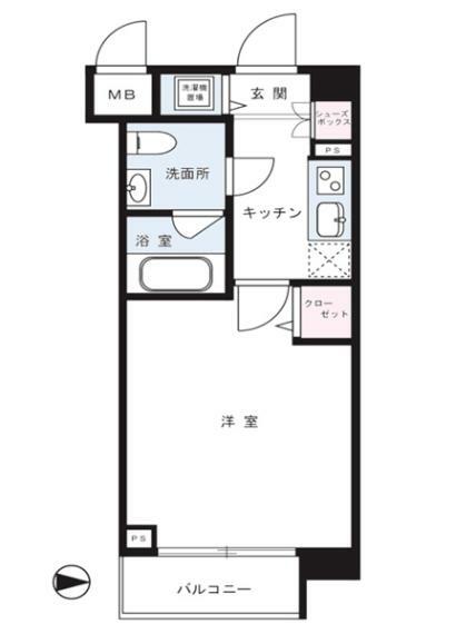 グランドコンシェルジュ新宿北(1K) 2階の間取り図